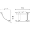 стеклянная полка haiba hb1607-2 угловая цвет хром