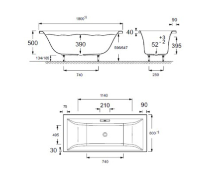 акриловая ванна jacob delafon evok 180x80 e60269ru-00 (gm)