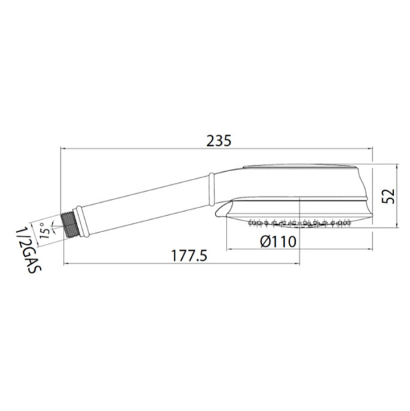 душевой гарнитур bossini classic c17003.021, настенный, цвет: золото