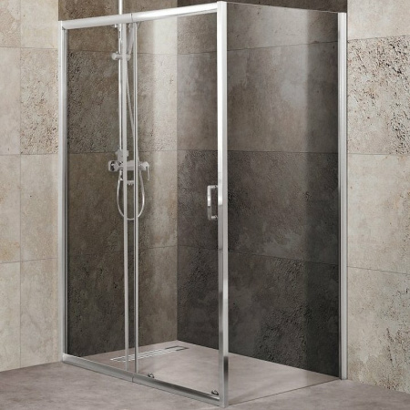 Душевой уголок BelBagno Unique 125х90 UNIQUE-AH-1-110/125-90-C-Cr профиль Хром стекло прозрачное