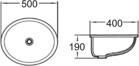 раковина santiline sl-3005 встраиваемя с низу, 50x40 см, белая