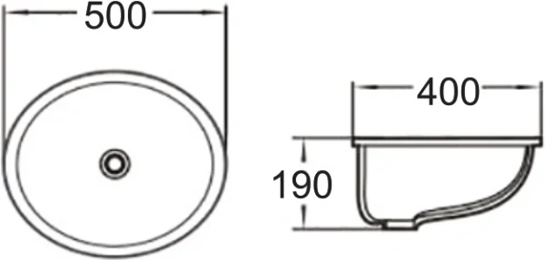 раковина santiline sl-3005 встраиваемя с низу, 50x40 см, цвет белый