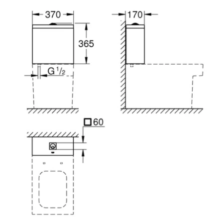 бачок для унитаза grohe cube ceramic 39490000