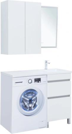 тумба под раковину aquanet вега 00329123 110.5x48 см, белый глянец