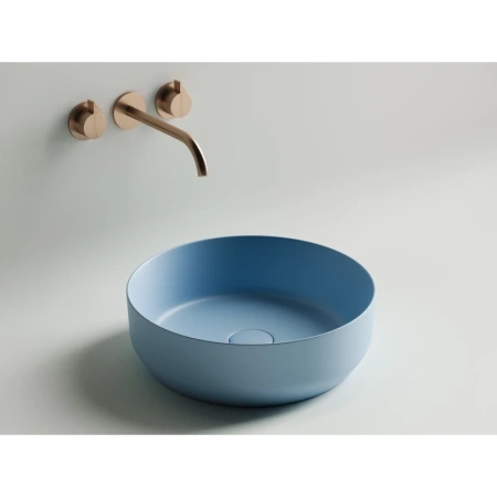 раковина ceramicanova element cn6022ml накладная, ø39 см, голубая матовая