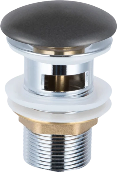 Донный клапан Vincea DBS-216MA для раковины, с керамической крышкой, клик клак, для раковины, с переливом, антрацит матовый