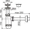 сифон для раковины alcaplast a410