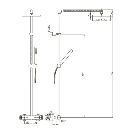 душевая система paini fluxio 43cr689th2l90p1 хром