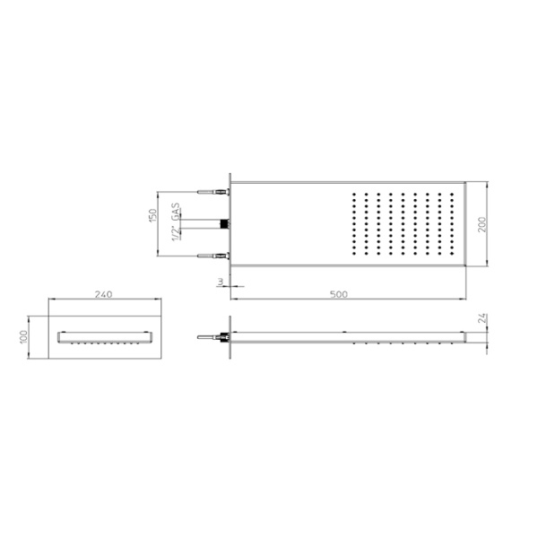 верхний душ bossini manhattan i00575.073, цвет: черный матовый