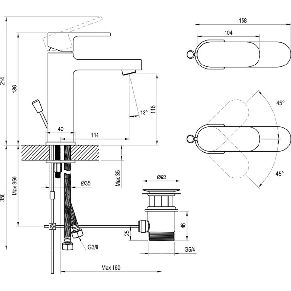 смеситель для раковины ravak chrome cr 013.00cr x070190 хром