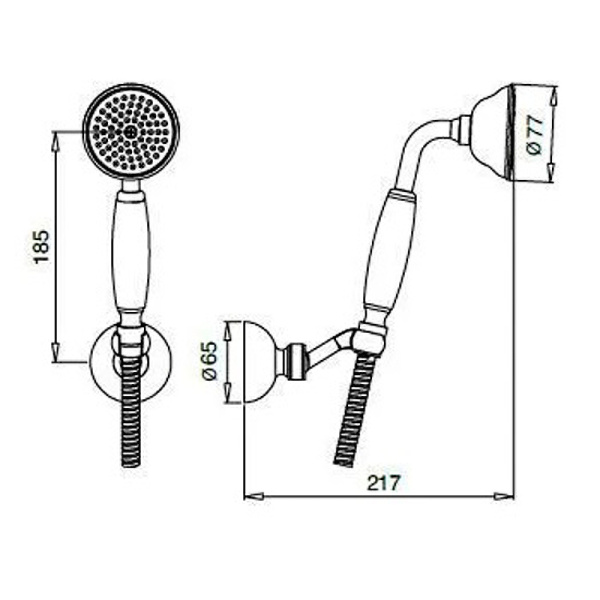 ручной душ cezares czr-u-d1fc-02-m, цвет бронза