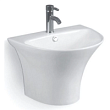 Раковина CeramaLux NB165 подвесная, 57x49 см, с полу пьедесталом, цвет белая