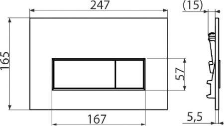 кнопка для инсталляции alcaplast thin m571 цвет хром