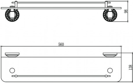 полка стеклянная 56 см savol 66c s-606691c