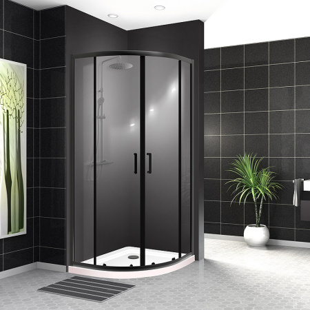 душевой уголок belbagno uno 90х90 uno-195-r-2-90-c-nero профиль черный матовый стекло прозрачное