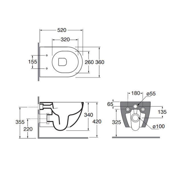 azzurra comoda унитаз подвесной безободковый 51,5x36 см, c креплением, easy clean, 3l water saving, цвет: verde natura