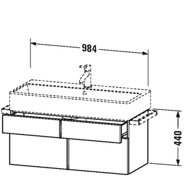 duravit vero air раковина 100cm, без перелива, с площадкой, с 1 отв. под смеситель, на столешницу, белая