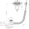 слив-перелив для ванны alcaplast a516km-100