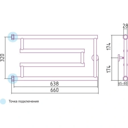 водяной полотенцесушитель сунержа high-tech+ g 320x650 00-4051-3265 хром