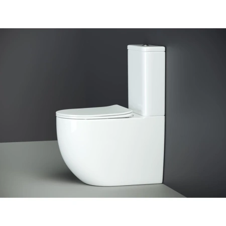 чаша напольного унитаза ceramicanova mia cn1801-b безободковый, с сиденьем микролифт, белая