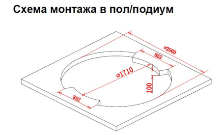 акриловая ванна gemy g9060 b гидромассажная, 210х210х87 см, встраиваемая, белая