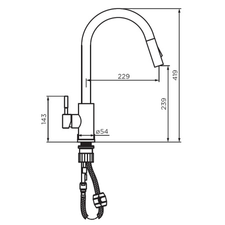 смеситель для кухни dorff logic d3007533 белый