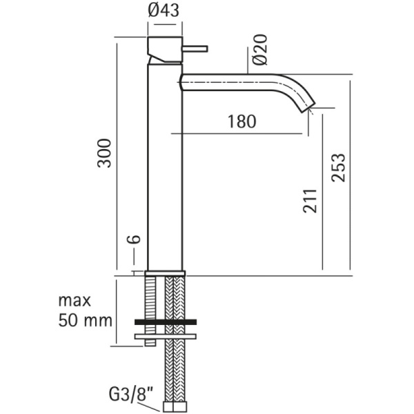 смеситель для раковины cisal xion xi003544d1