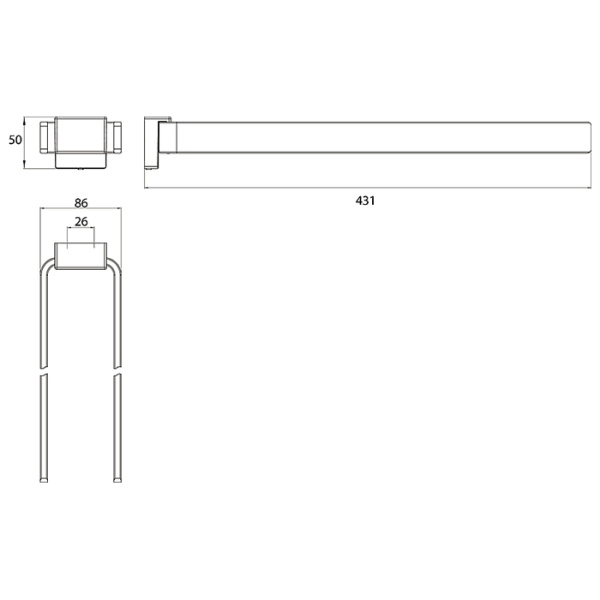 Emco Emco Cue Полотенцедержатель 43см., двойной, цвет: хром