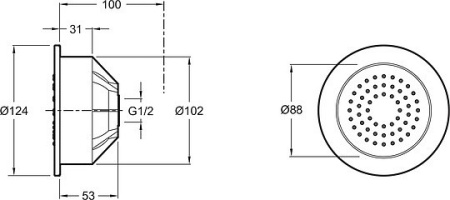 душевая форсунка jacob delafon watertile e8014-cp