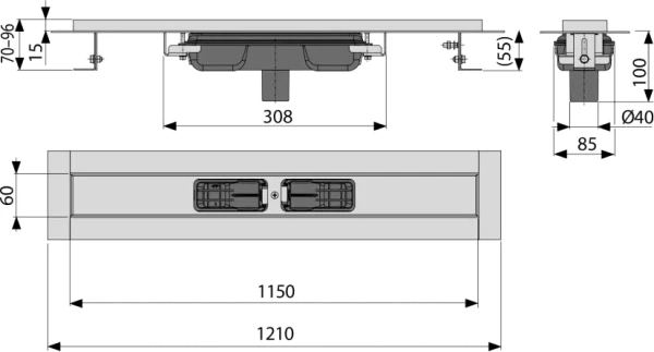 душевой лоток alcaplast apz1101-1150 без решетки