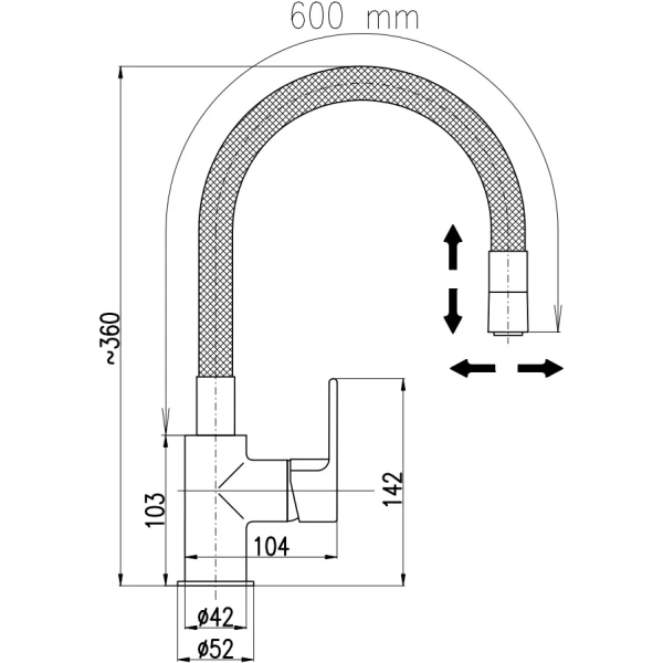 смеситель для кухни rav slezak colorado co119.5/10cmat