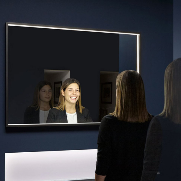 antonio lupi edisonзеркало 180х75х5.5cм., с блестящей кромкой, с белой светодиодной подсветкой, рама в отделке bronzo