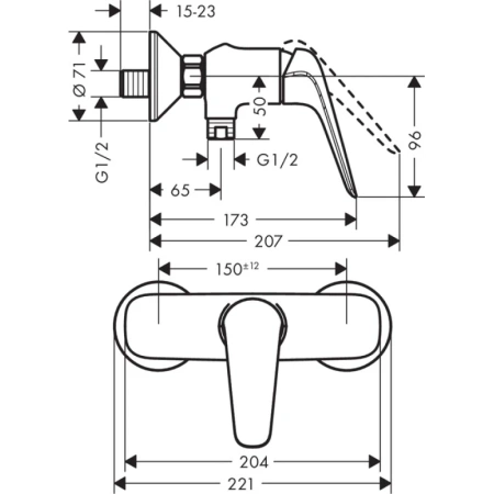 смеситель для душа hansgrohe novus 71060000