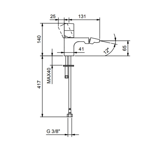 смеситель для биде fantini nice 65 13 s008swf цвет: черный матовый