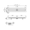 душевой лоток tece tecedrainline 600900 90 см, прямой, без крышки, с гидроизоляцией seal system, цвет серебристый металлик