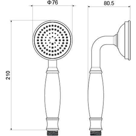 ручной душ aquatek классик aq2008mb черный матовый