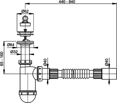 сифон для раковины alcaplast a41 flexi