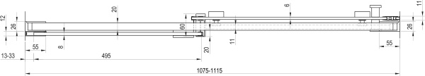 дверь для душевой кабины в нишу ravak matrix msd2-110 l 0wld0c00z1 transparent, профиль хром