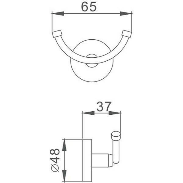 Двойной крючок Haiba HB1705-2 цвет хром