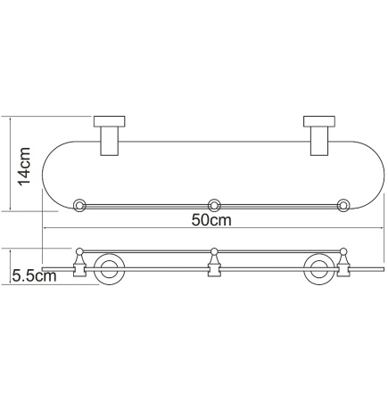 полка стеклянная wasserkraft donau k-9444 цвет хром