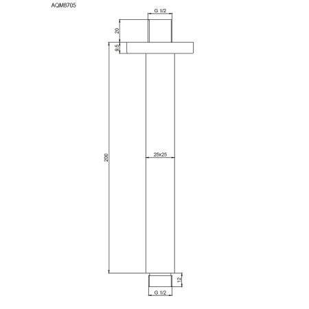 кронштейн для верхнего душа aquame aqm8705cr цвет хром