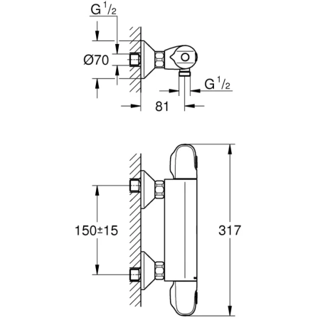 термостат для душа grohe grohtherm 1000 new 34814003
