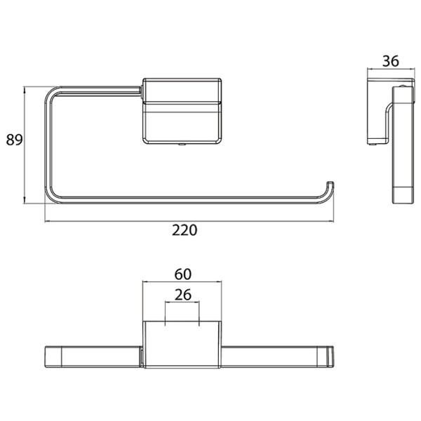 Emco Emco Cue Полотенцедержатель-кольцо, открытый справа, 220mm, цвет хром