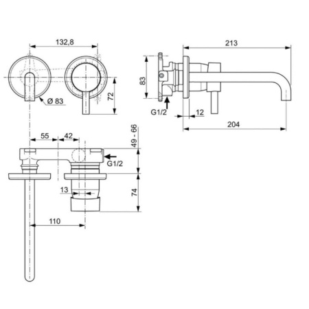 смеситель для раковины ideal standard ceraline a6938aa