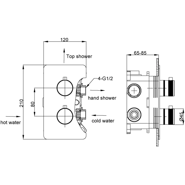 термостат для ванны boheme cell 134-2-brb встраиваемый, бронза матовая