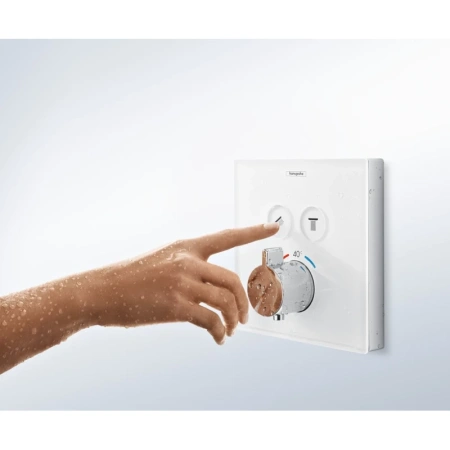 термостат для двух потребителей hansgrohe showerselect glass 15738400