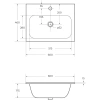раковина 60x46 cezares duet czr-nat-60-lvb