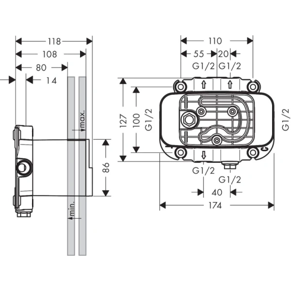 скрытая часть axor one 45710180