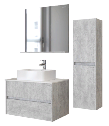 зеркало grossman эдванс-80 с полкой, цемент светлый, 208007 зеркало grossman эдванс-80 с полкой, цемент светлый, 208007