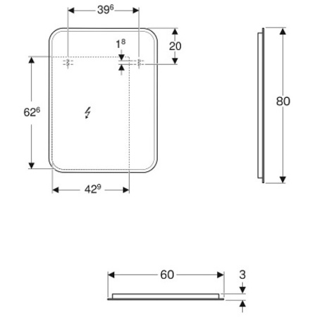 зеркало 60х80 см geberit myday 824360000 Зеркало 60х80 см Geberit myDay 824360000